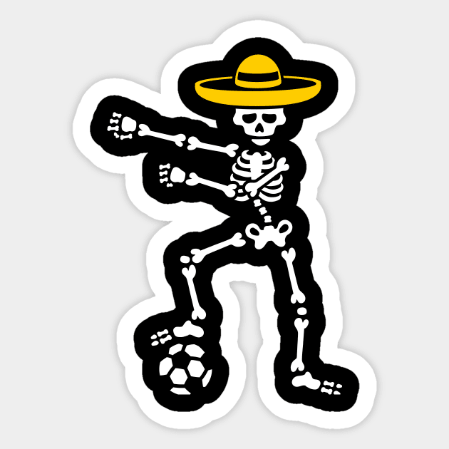 Mexico football soccer floss dance flossing skeleton Dia de muertos Sticker by LaundryFactory